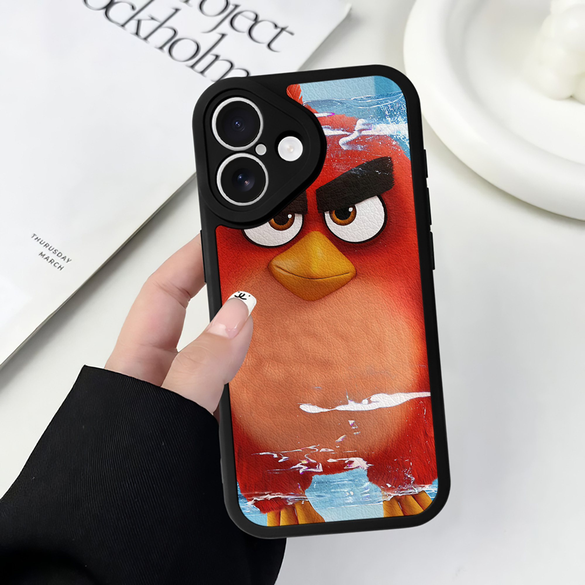（画像用） Angry Birds アングリーバード 【iPhone 16シリーズ対応】シリコンスマホケース（レザー調） 材質：シリコン